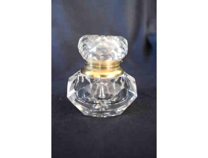 English Cut Crystal Inkwell (1 of 2)