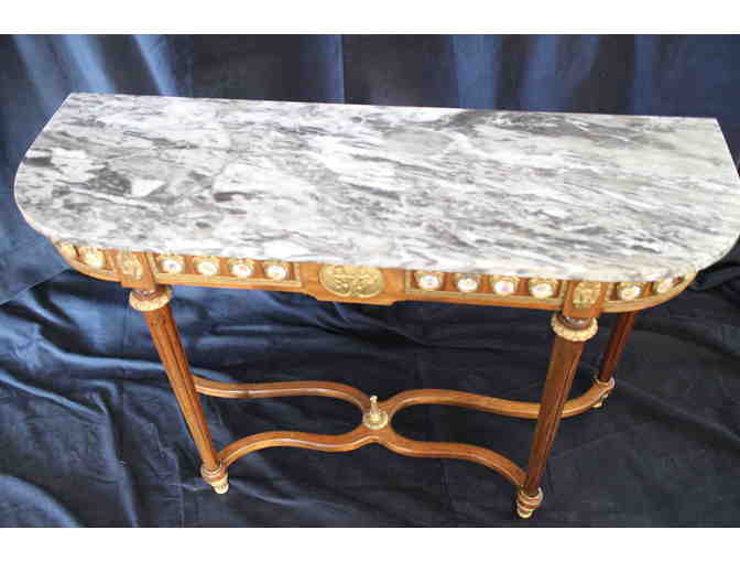 Louis XVI Marble Top Console Table and Mirror