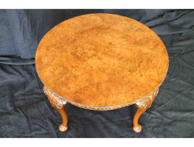 Queen Anne Burl Walnut Coffee Table