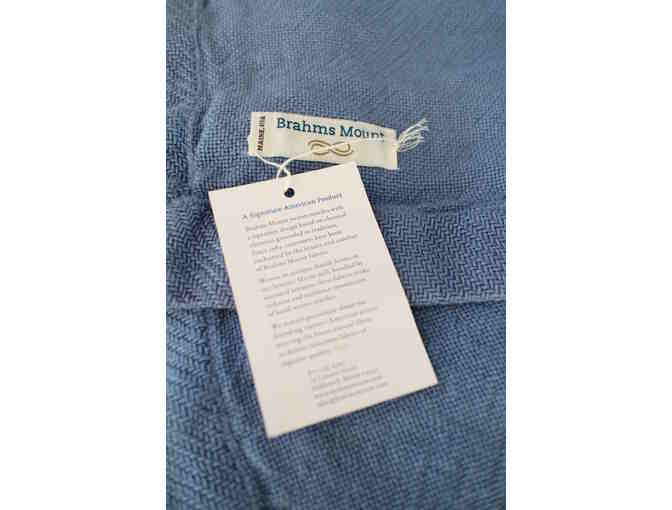Blue Linen Throw Blanket