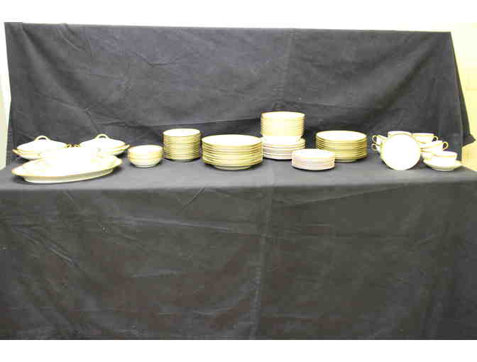 Set of French China with Gold Band