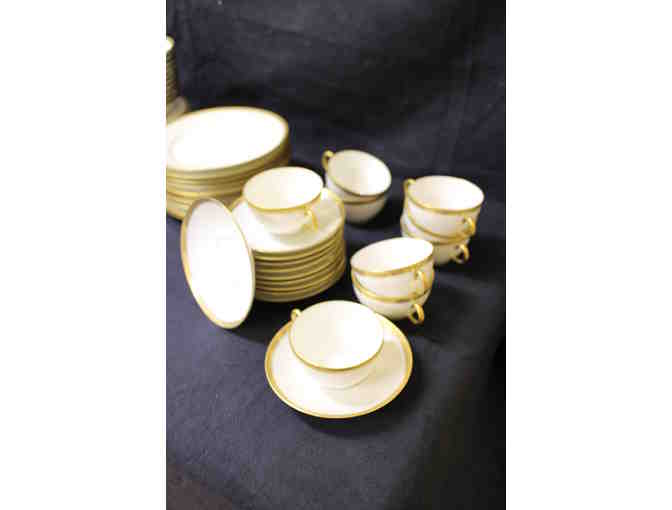 Set of French China with Gold Band