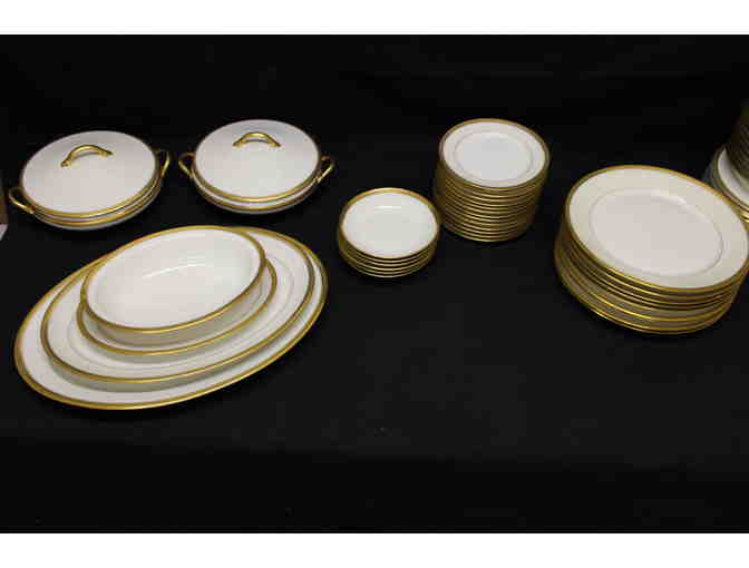 Set of French China with Gold Band