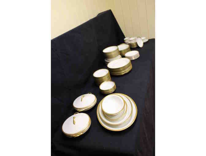 Set of French China with Gold Band