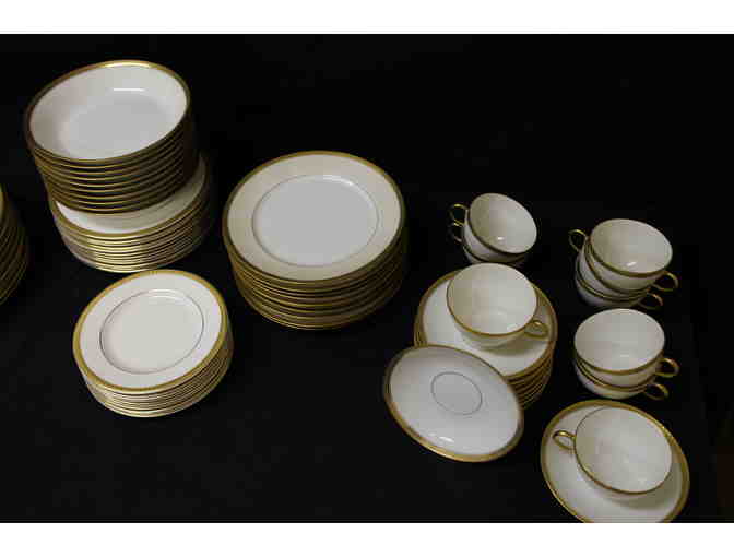 Set of French China with Gold Band