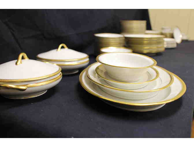 Set of French China with Gold Band