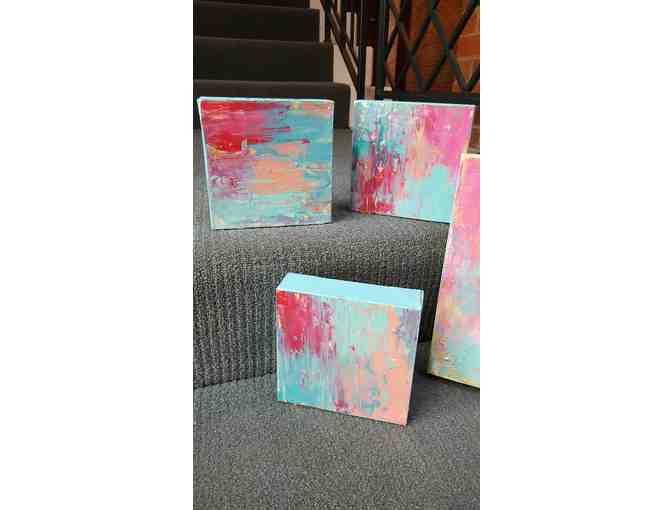 4 Pieces of Acrylic Textured Abstracts