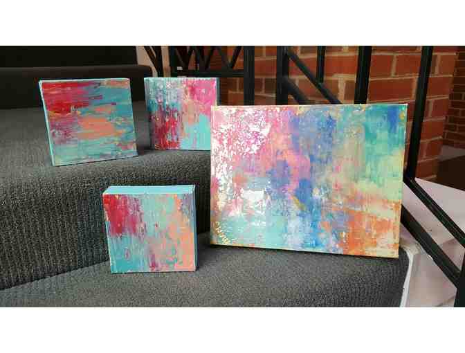 4 Pieces of Acrylic Textured Abstracts