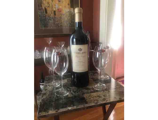 Magnum of 2017 Terlato Pinot Grigio Friuli Wine & 6 Riedel Crystal Glasses