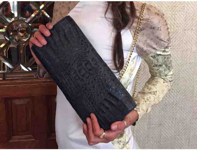 Blue Alligator Clutch from Palaso Luxe