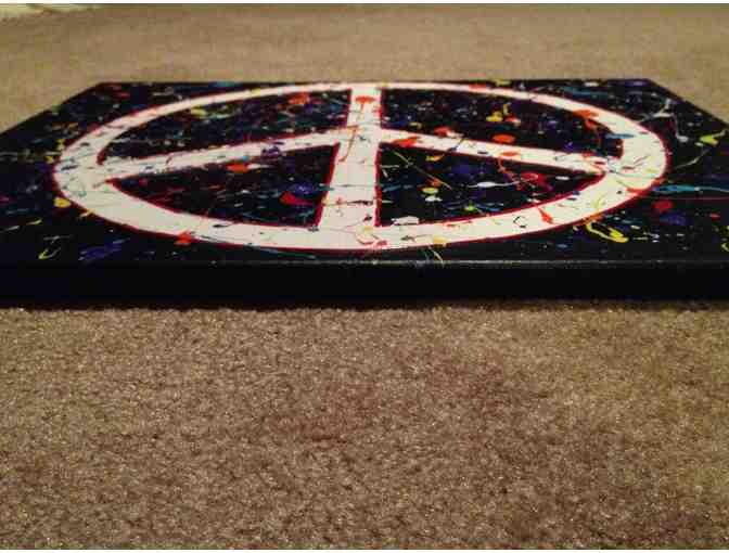 PEACE Sign Painted on Canvas