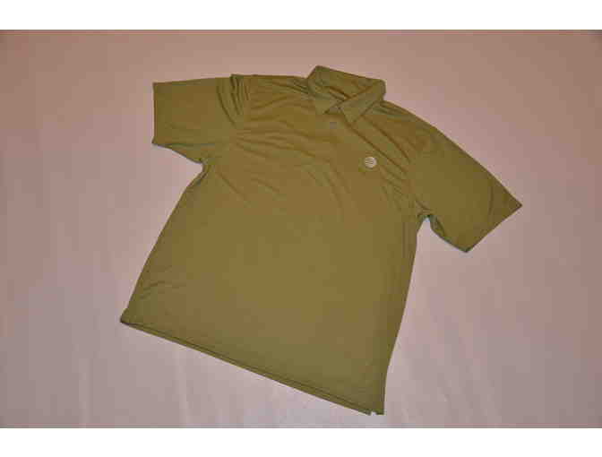 AT&T Branded Apparel - Gold Tri-Mountain lime green Polo, Men's large