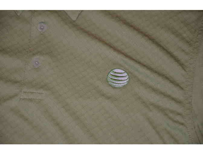 AT&T Branded Apparel - Gold Tri-Mountain lime green Polo, Men's large