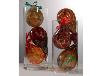 Six Handblown Glass Ornaments