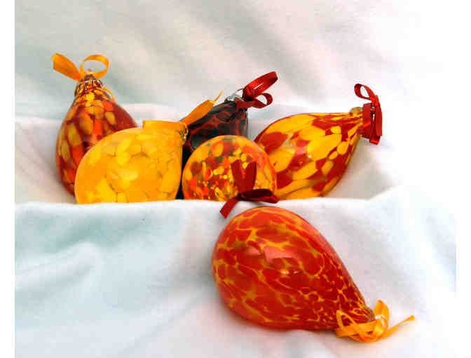 6 Blown Glass Teardrop Ornaments (Elias Studios)