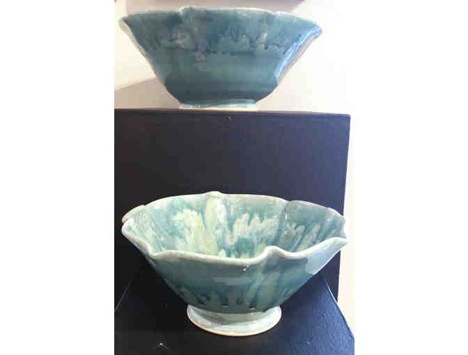 Teal Lotus Nesting Bowls (Lindsey Epstein)