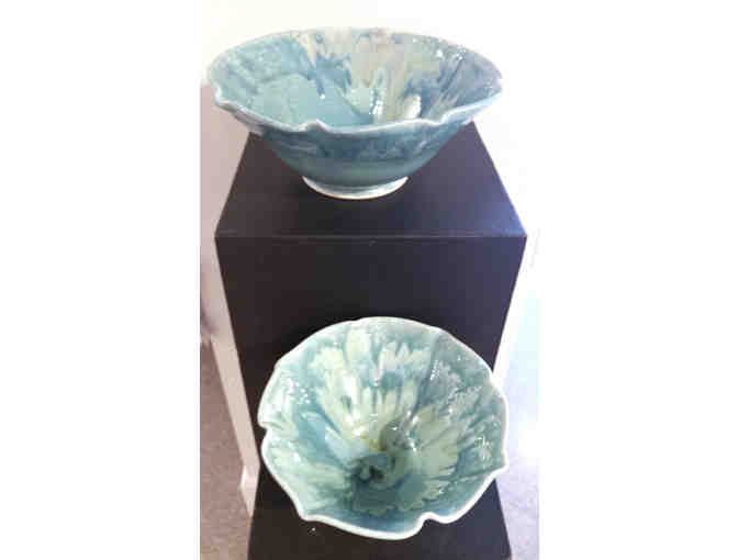 Teal Lotus Nesting Bowls (Lindsey Epstein)