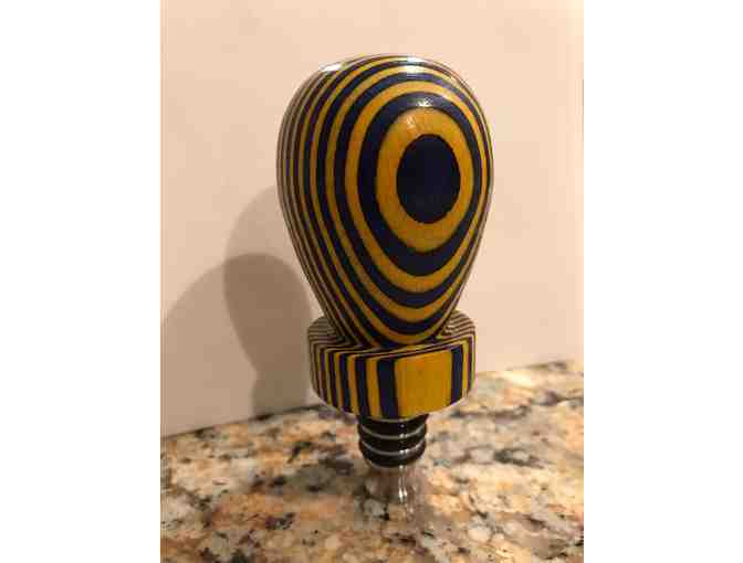 Hand Turned Bottle Stoppers with the Blessed Sacrament School Colors