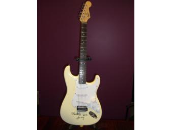 Yellow Squier by Fender Guitar Signed by Buddy Guy