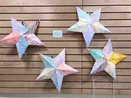 Room 16 Class Gift - Marbled Star-Shaped Paper Lamps (4)