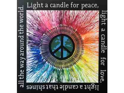 Room 16 Class Gift - Melted Crayon Peace Canvas