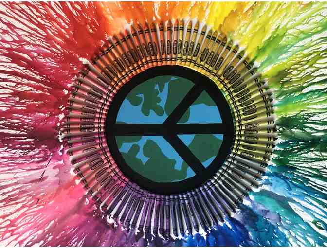 Room 16 Class Gift - Melted Crayon Peace Canvas
