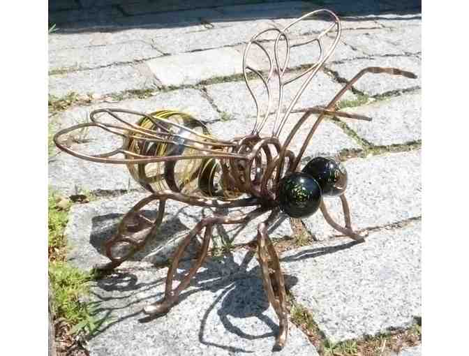 Glass & Bronze Honey Bee Sculpture by Chris Williams