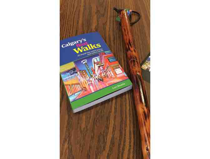 Walking stick & 'Calgary's Best Walks' Book