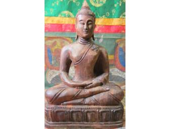 Buddha - Carved Wood in a Meditating Pose