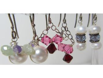 Earrings- Six pairs plus a plastic earring stand