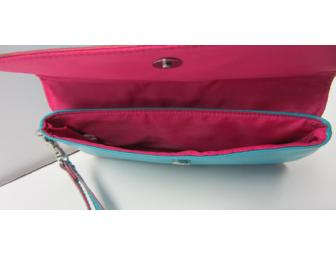 Turquoise Leather Clutch by Baekgaard