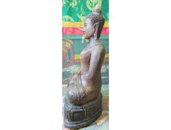 Buddha - Carved Wood in a Meditating Pose