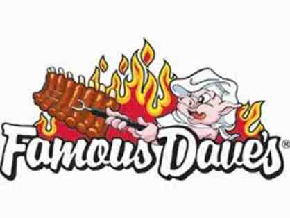 $25 in Gift Certificates to Famous Dave's Bar-B-Que