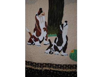 'Basset Concerto in the Desert' Handmade Quilt