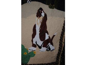 'Basset Concerto in the Desert' Handmade Quilt