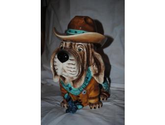 Cowboy Basset Hound Cookie Jar