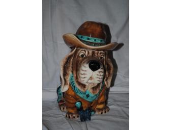 Cowboy Basset Hound Cookie Jar