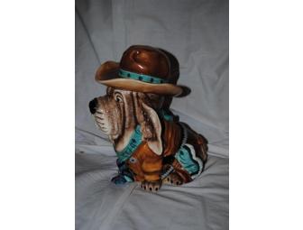Cowboy Basset Hound Cookie Jar