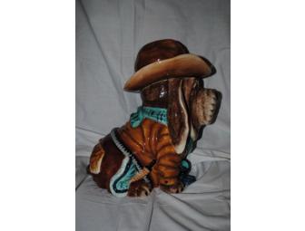 Cowboy Basset Hound Cookie Jar