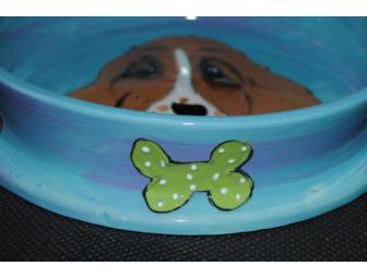 Basset Dribbles Dog Dish by Debby Carman