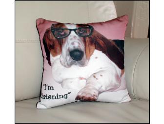 'I'm Listening' Basset Hound Pillow & Tin