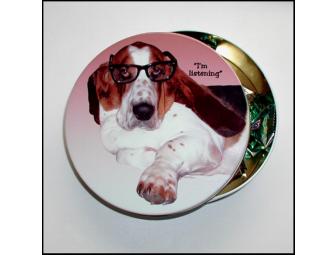 'I'm Listening' Basset Hound Pillow & Tin