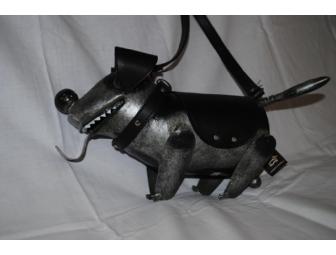 Metal & Leather Dog Purse