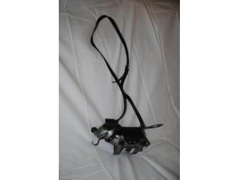 Metal & Leather Dog Purse