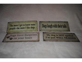 Dog Metal Signs - Set of Four