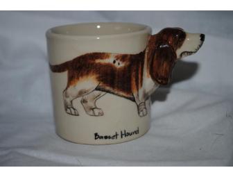 Hand painted Basset Mug by Blue Witch Ceramics