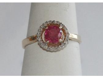 Sri Lanka 1.0 Carat Ruby with Diamond Ring