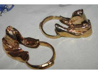 Basset Hound Brass Napkin Ring Package