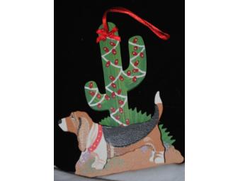 Basset Hound Cactus Ornament
