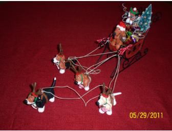 Basset Hound Christmas Sleigh